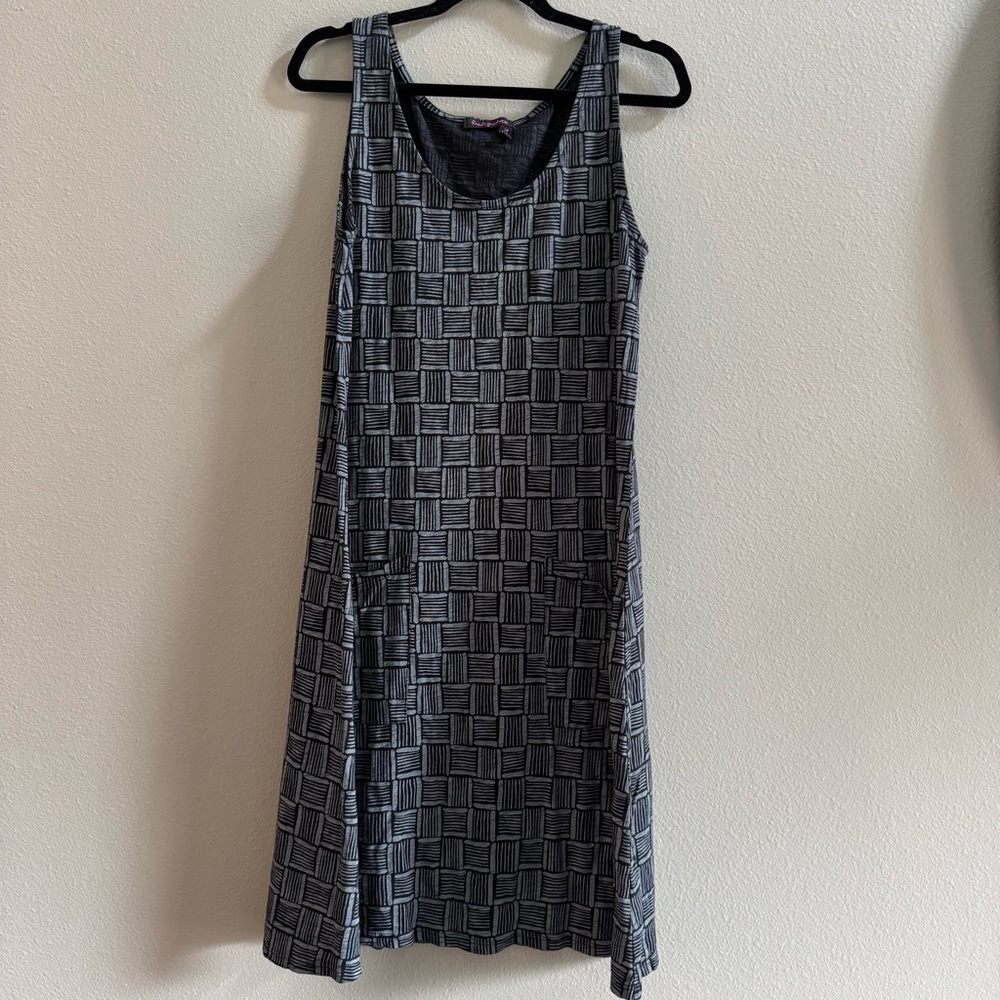 Fresh Produce Sheath Dress Sleeveless Boho Lagenlook Pockets Small